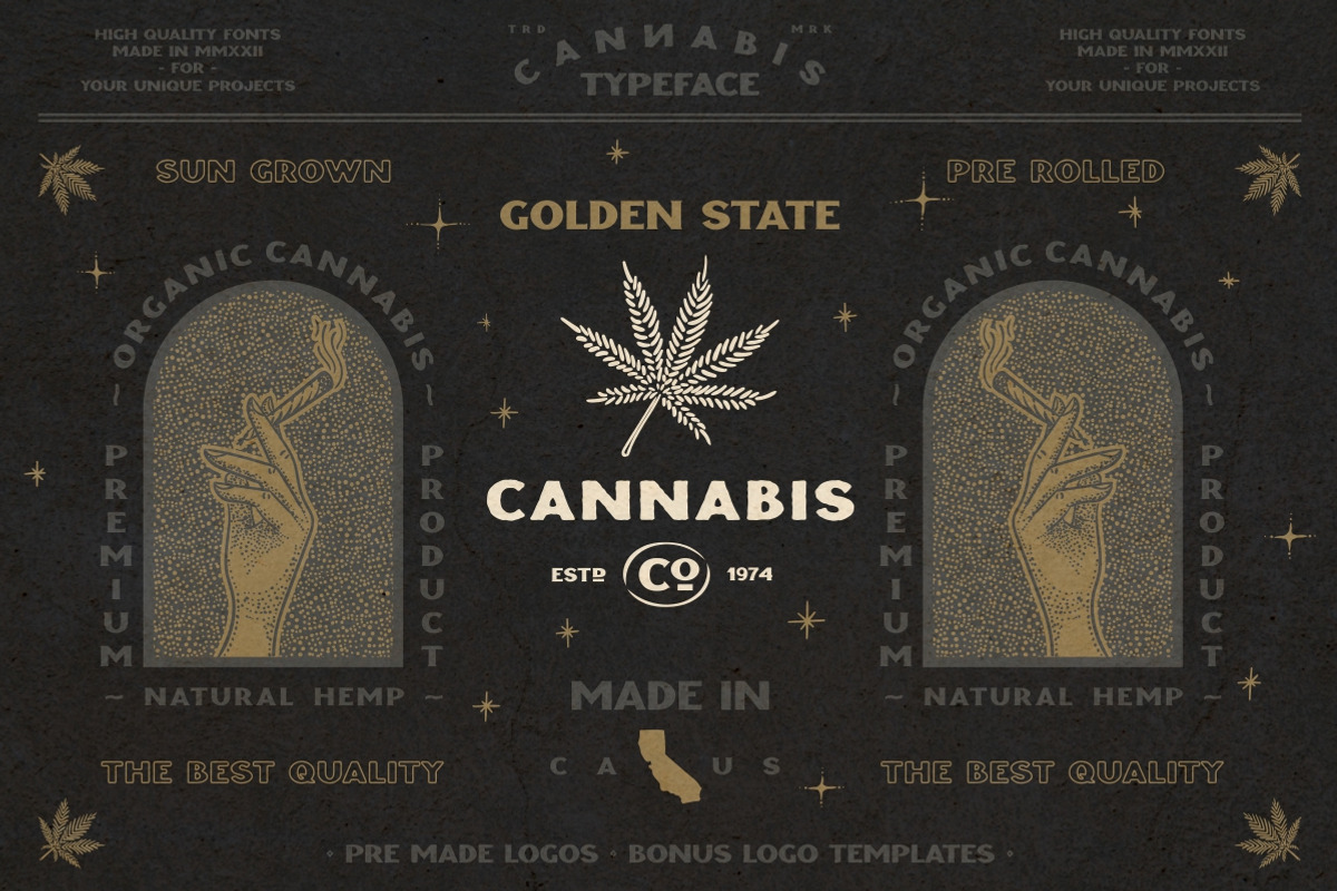 CANNABIS vintage font, a Font by Fat Hamster (Photo 5 of 10)