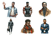 Handsome African Men Clipart, an Illustration by Daily.Designs (Thumbnail 4 of 5)