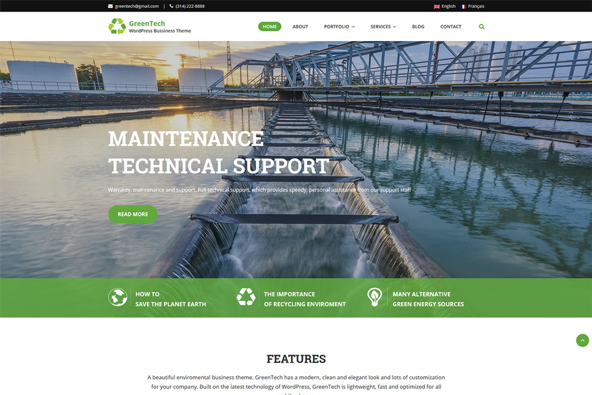 GreenTech - WordPress Business Theme, a WordPress Template by GretaThemes (Photo 2 of 5)