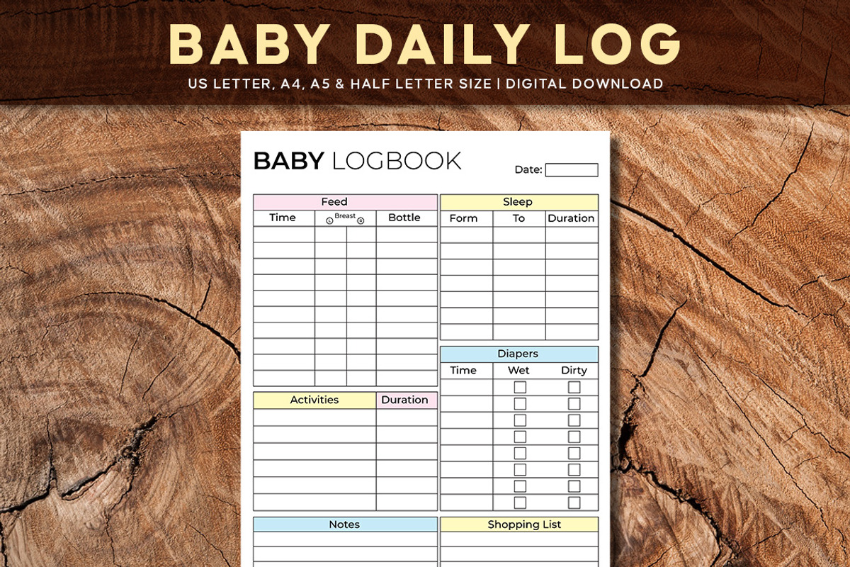 Editable Baby Daily Log | Baby Care, a Print Template by Graphicsnext (Photo 2 of 7)