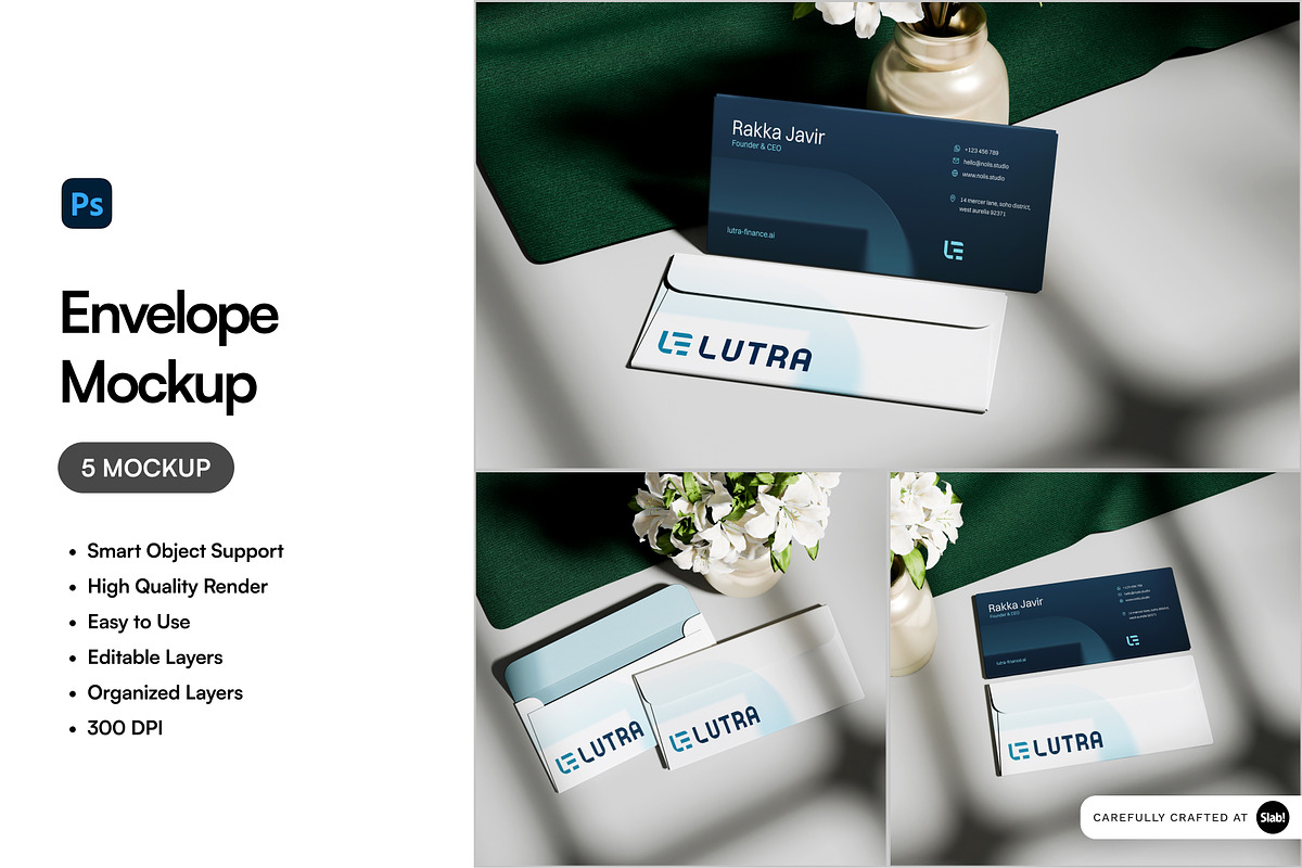Envelope Mockup, an Advertising Mockup by SLAB! Design (Photo 1 of 7)