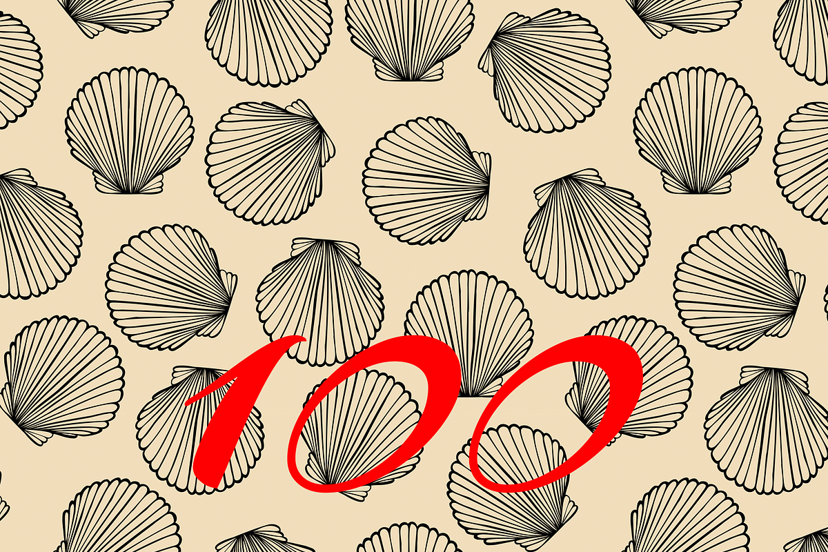 100 Seashell Vector Patterns, a Pattern Graphic by Andre_Eva (Photo 8 of 8)