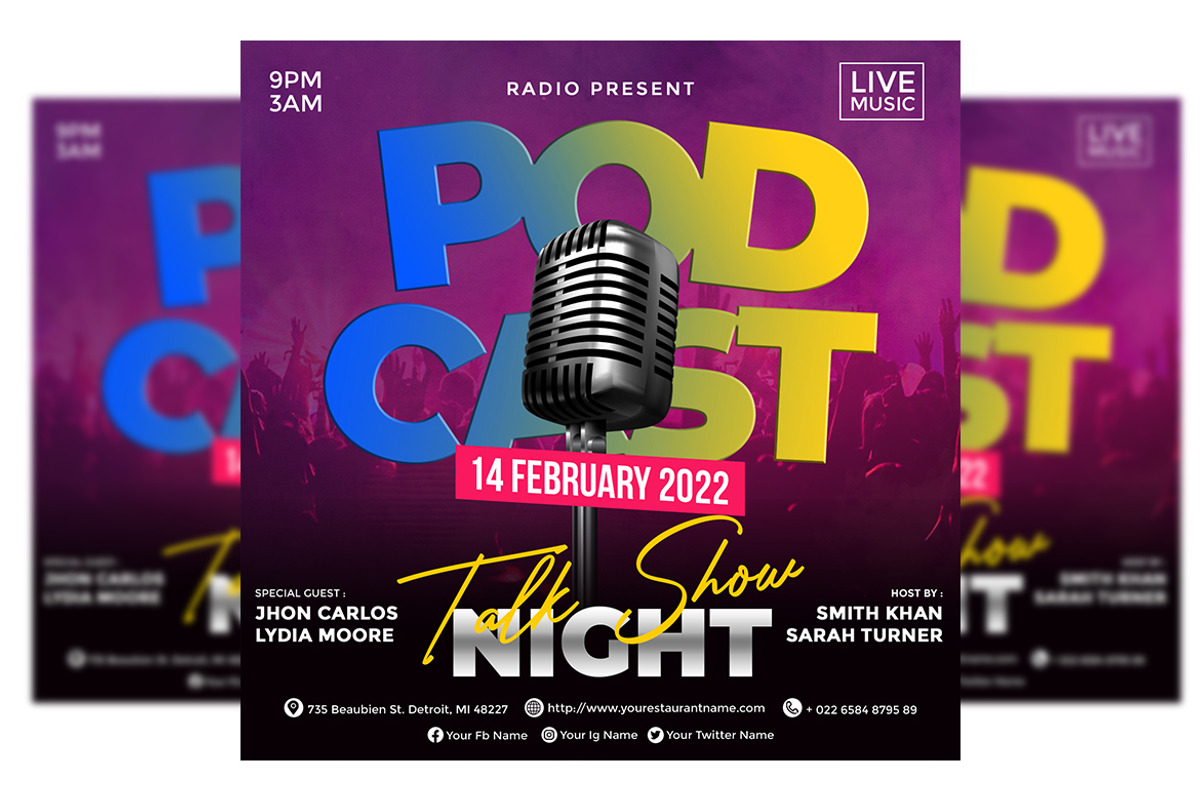 Talk Show Podcast Flyer, a Flyer Template by imadeDesign (Photo 3 of 3)