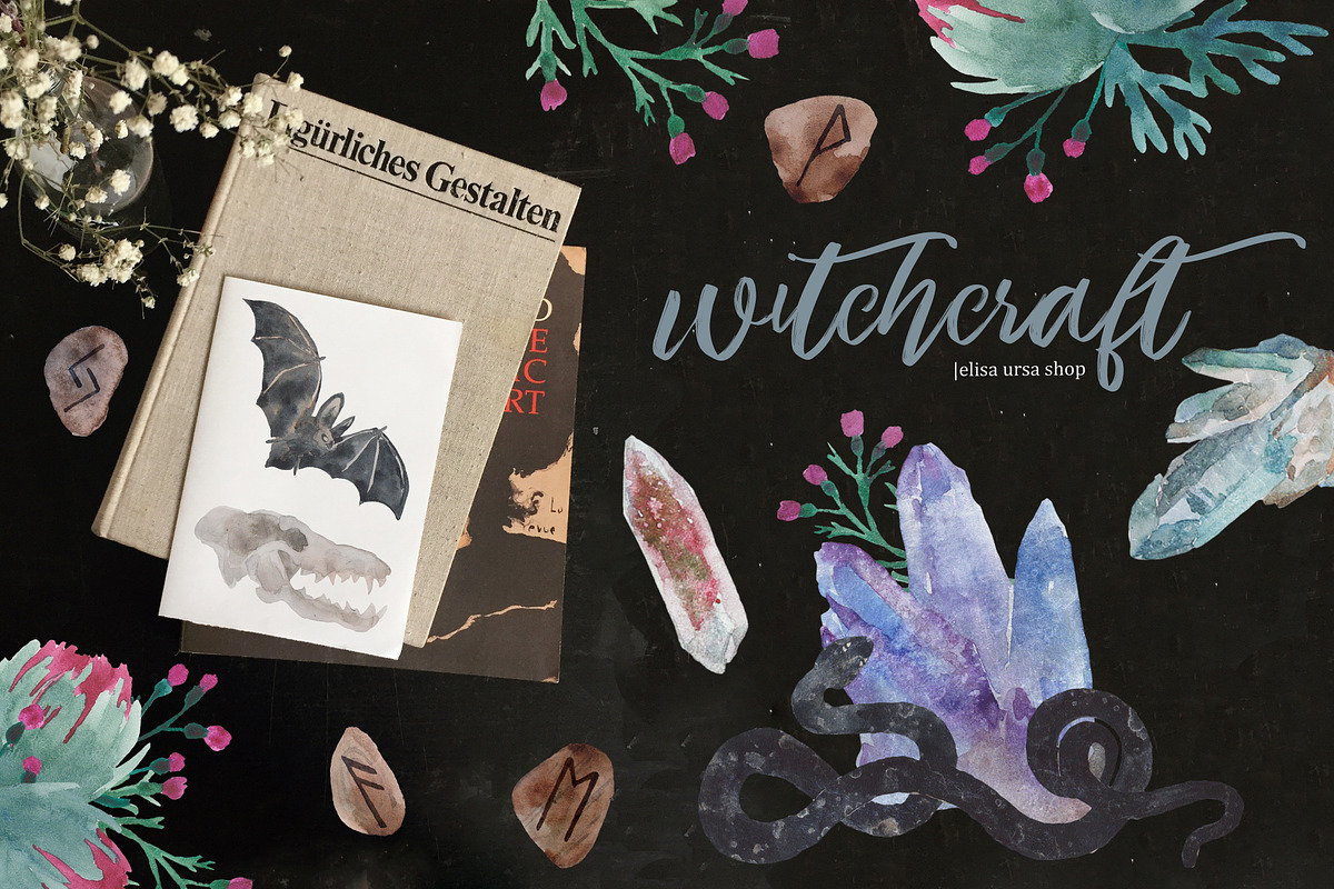 Watercolor Set | WITCHCRAFT, an Animal Illustration by Elisa Ursa (Photo 1 of 10)