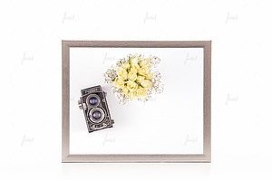 Silver 8x10" frame isolated mockup