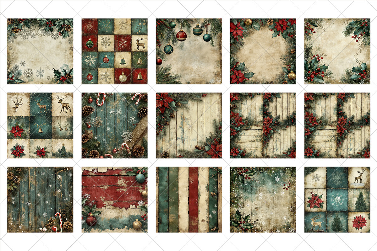 Vintage Christmas Paper Sublimation, an Illustration by SinaCreation (Photo 2 of 5)