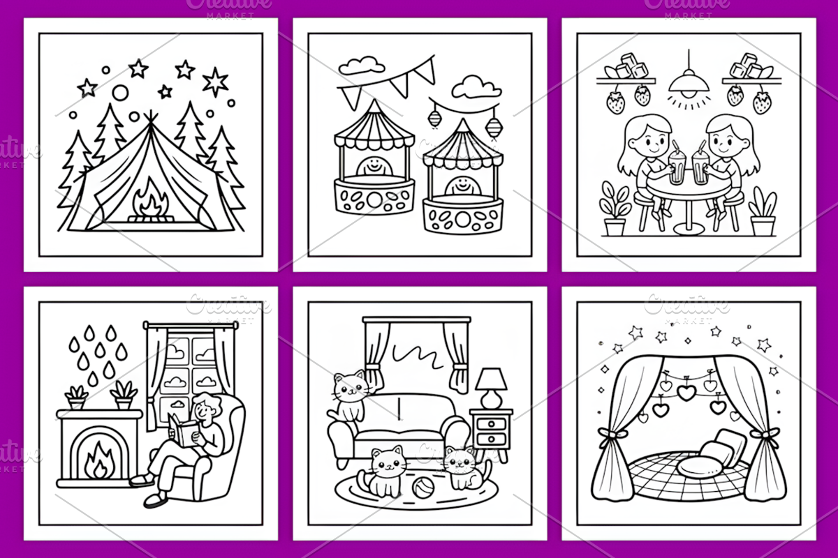 Kawaii Life Bold & Easy Coloring, a Decorative Illustration by Coco Bloom (Photo 2 of 4)