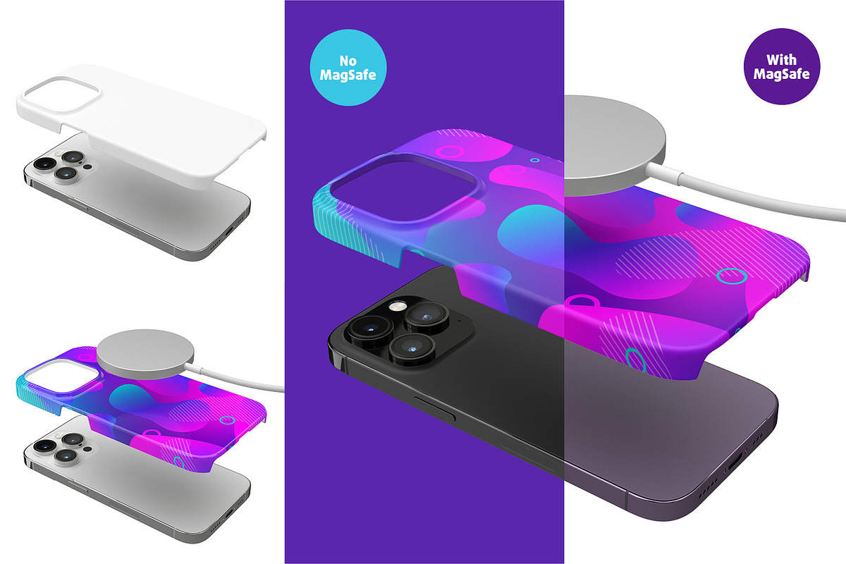 Phone 14 Pro Snap case Mock-up, an iPhone Mockup by Colatudo Store (Photo 4 of 9)