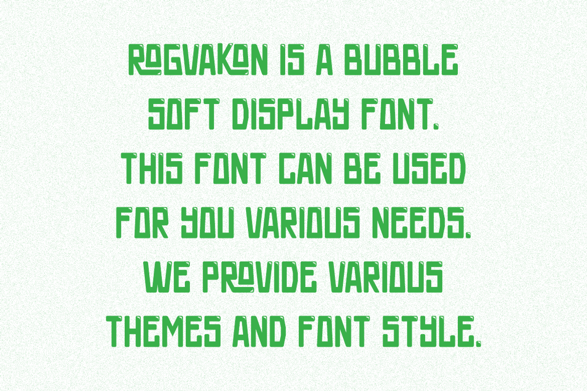 Rogvakon - Bubble Font, a Sans Serif Font by Iqsiart Studio (Photo 4 of 7)