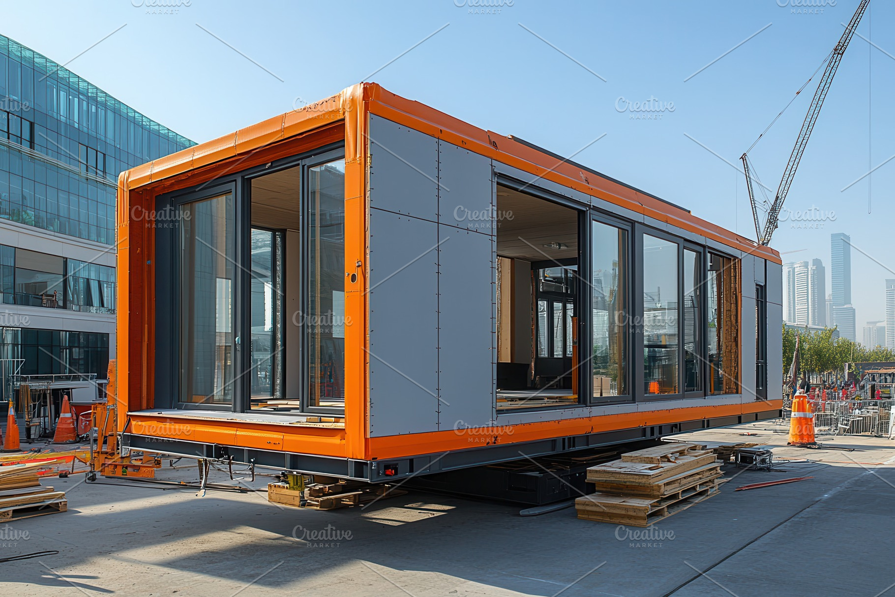 Modern prefabricated modular home un, a Photo by Tanuart