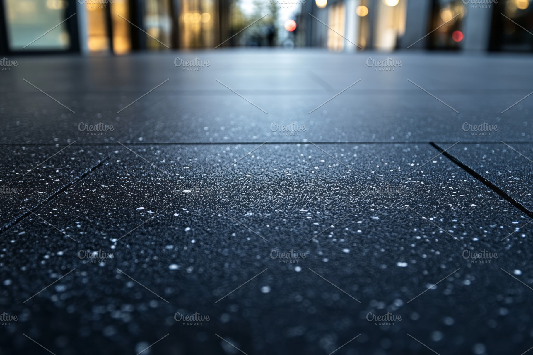 A close-up view of wet, textured pavement reflecting soft ambient light in an u, a Background Photo by ImageMir