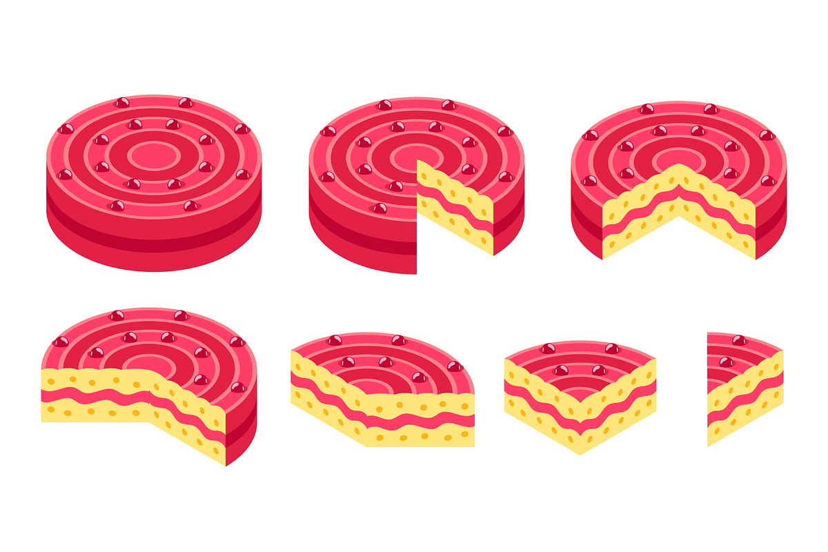 Isometric Cake Set, Slice Diagrams, a Food Illustration by Ilia Design (Photo 2 of 10)