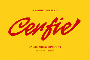 Cerfie Script Handmade Font, a Script Font by Maulana Creative