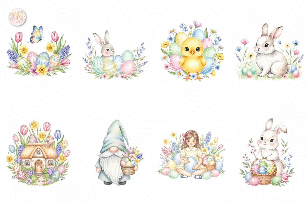 Easter Floral Clipart PNG Spring., an Object Illustration by KennedyStudio (Photo 2 of 5)