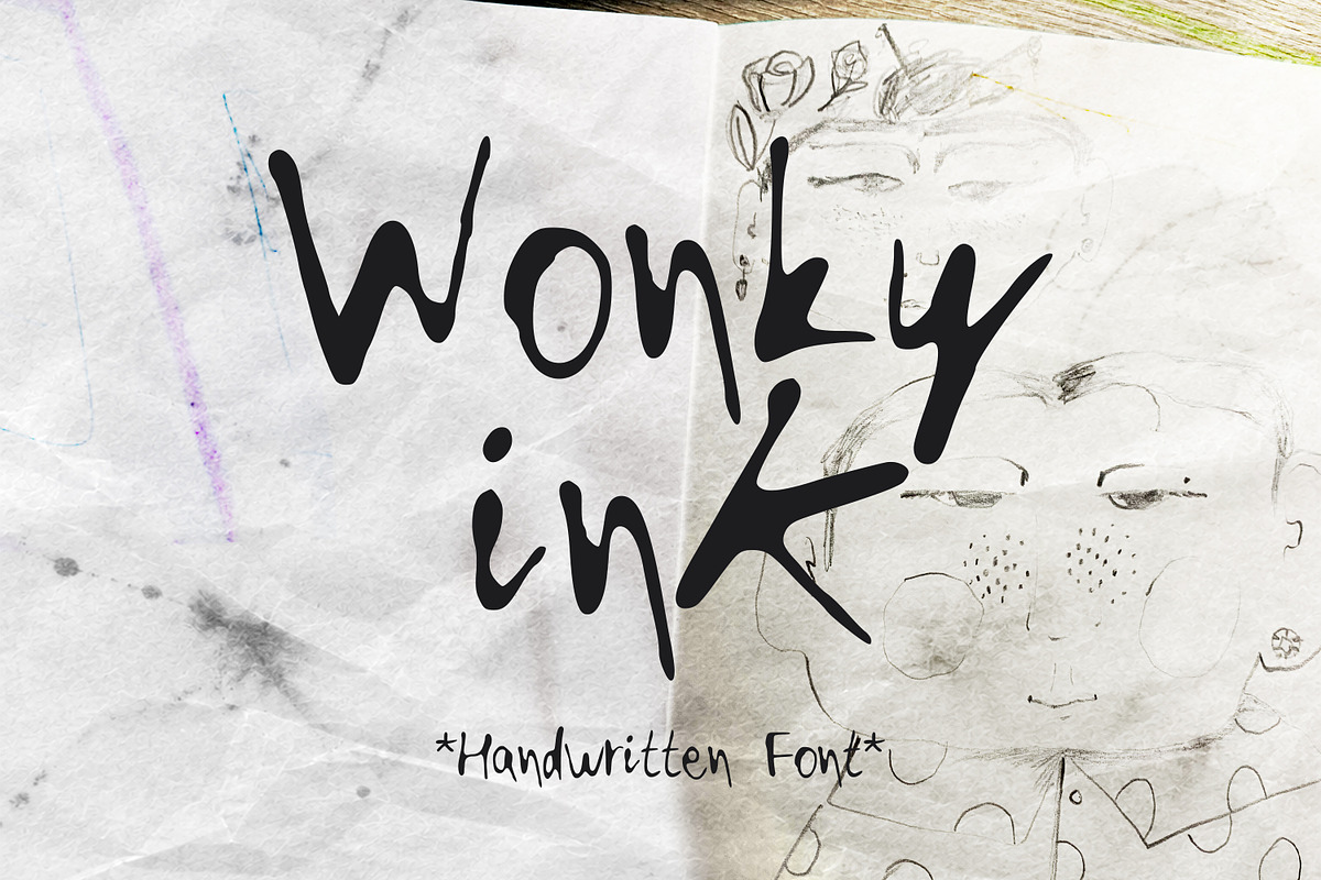 Wonky Ink - Handwritten Font, a Handwritten Font by SweetRenieDesigns (Photo 1 of 4)