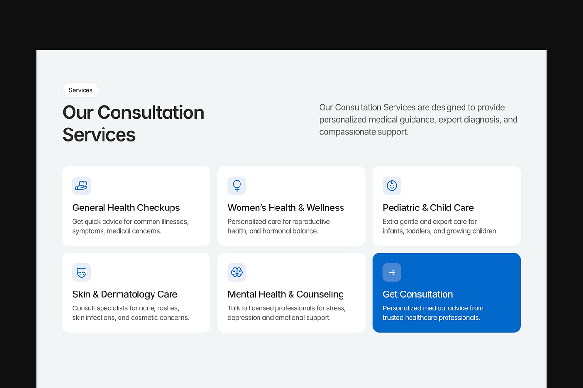Medical Consultation Framer Template, a Landing Page Template by Hammad Arif (Photo 2 of 4)