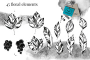 Black Ink Flowers and Watercolor, an Illustration by WBS Design (Thumbnail 14 of 26)