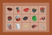 Modern Kitchen 3D Interior Icons, a Work Illustration by twinstd (Thumbnail 6 of 6)