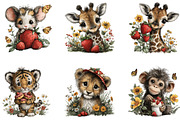 Cute Safari Animals Clipart, an Animal Illustration by Designking (Thumbnail 3 of 5)