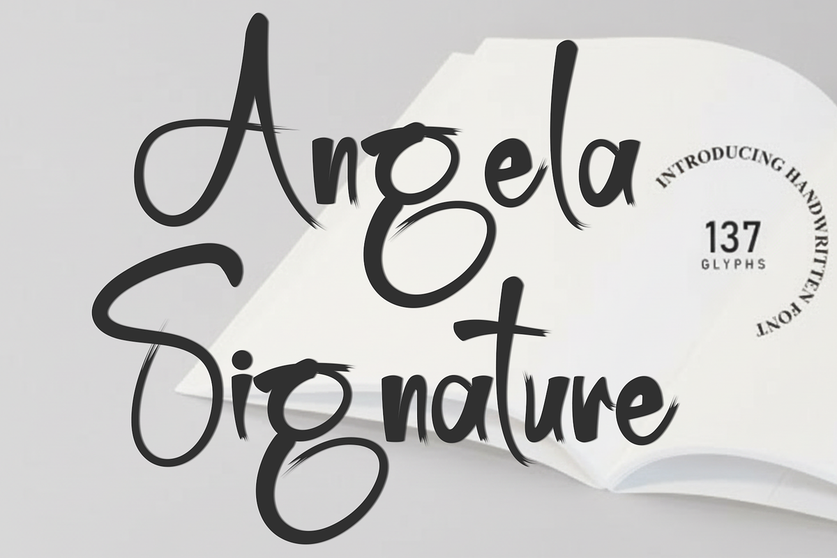 Angela Signature, a Handwritten Font by InermediaSTUDIO (Photo 1 of 8)