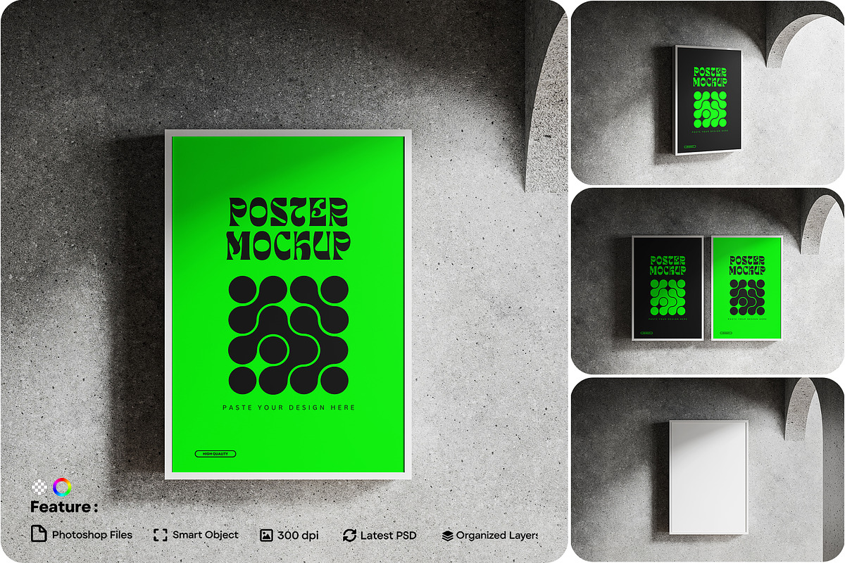 Wall Poster Frame Mockup, an Advertising Mockup by AnasStudio (Photo 1 of 4)