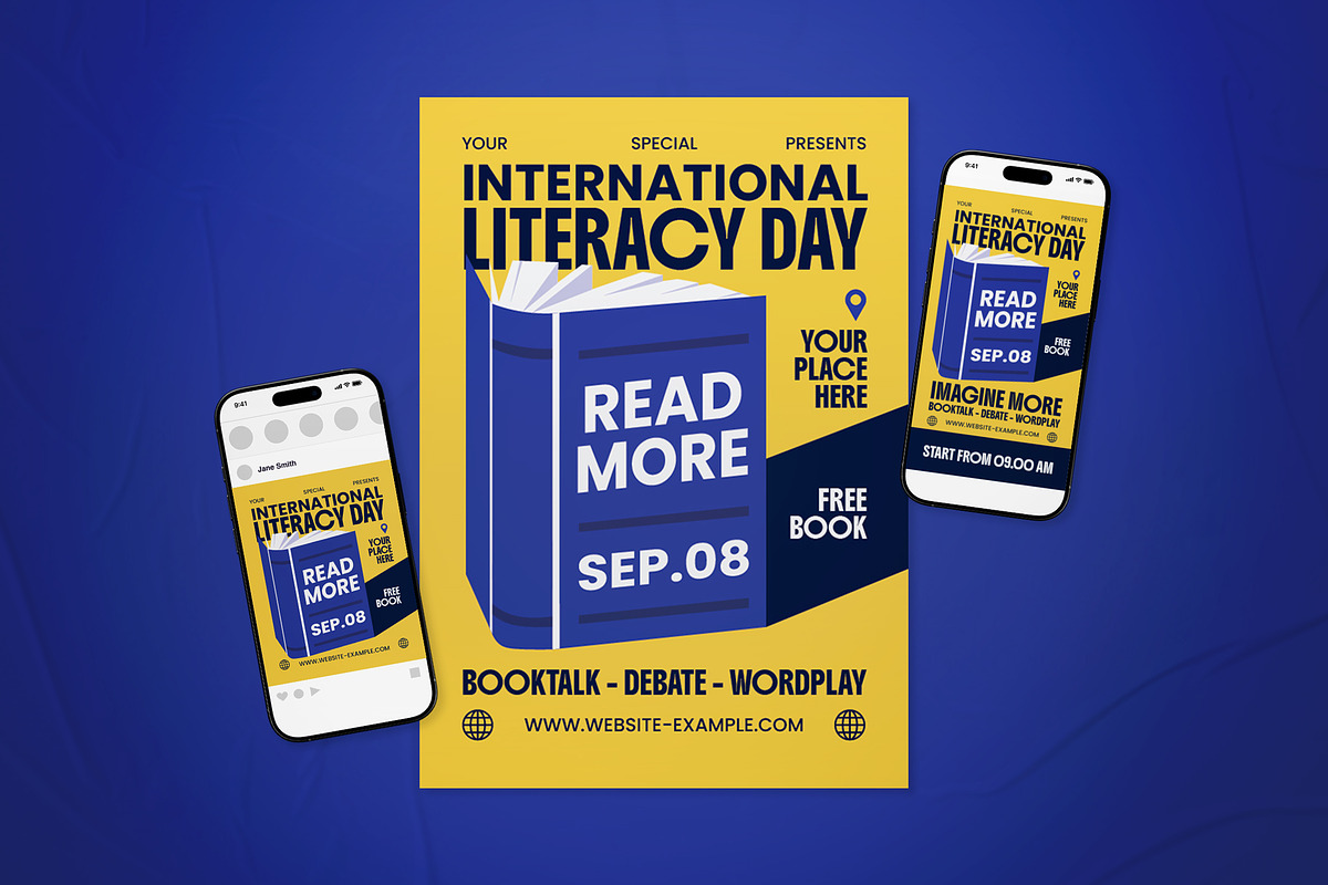 International Literacy Day Flyer Set, a Flyer Template by The Good Store (Photo 1 of 2)