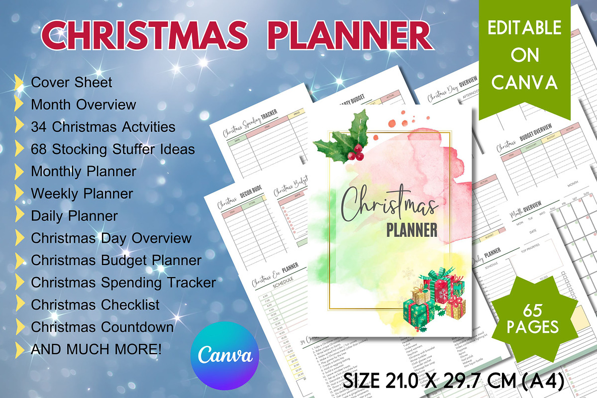 Editable Christmas Planner - Canva