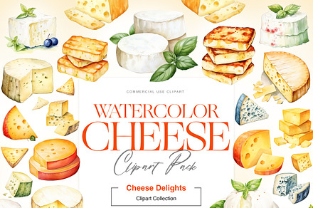 Cheese Clipart, Mozzarella, Cheddar, a Food Illustration by BrushstrokeArtGB