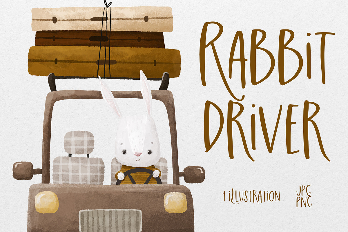 Rabbit Driver: On The Road, an Animal Illustration by the_myro (Photo 1 of 4)
