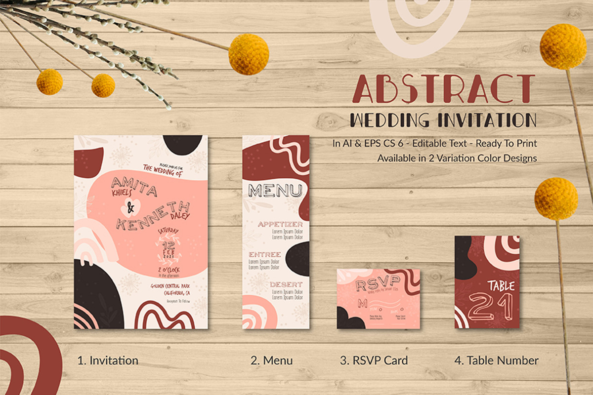 Abstract Wedding Invitation, an Invitation Template by Lyllopop (Photo 2 of 4)