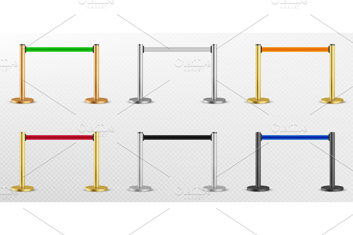 Belt barrier with color rope on, an Object Illustration by art PVP - market
