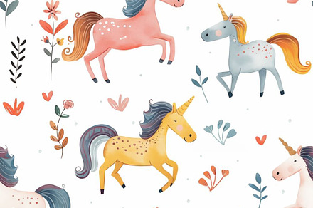 Seamless unicorn background