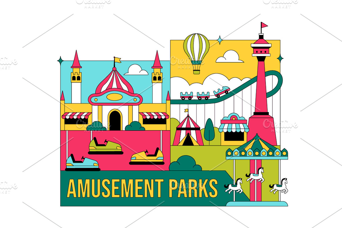 10 Amusement Park Illustration, a Decorative Illustration by denayunebgt (Photo 4 of 4)