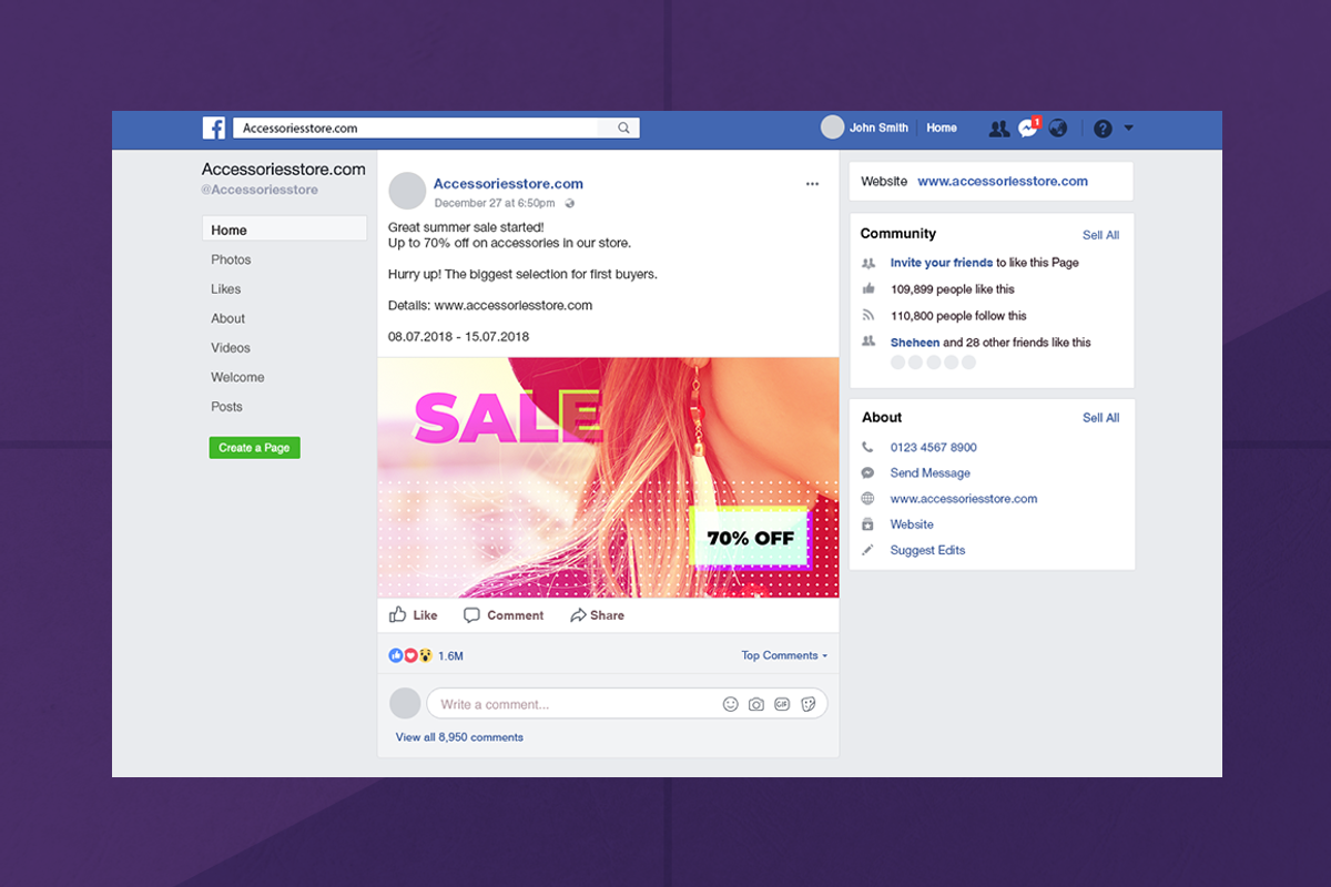 Facebook Color Channel Post Template, a Social Media Template by Graphicase