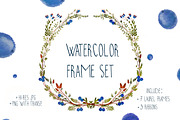 Watercolor Frame Ribbons Set, a Decorative Illustration by Innerlanel (Thumbnail 1 of 4)