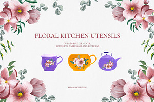 Floral Kitchen Utensils