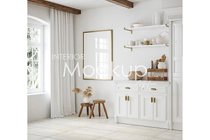 Frame mockup in home interior, a Print Template by Artjafara