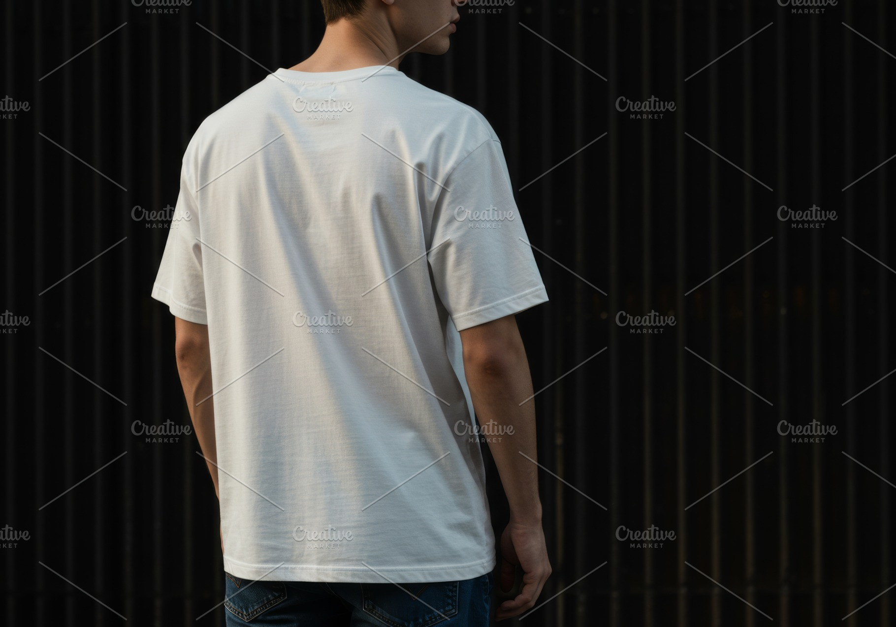 Back view of a man wearing a plain w, a Beauty & Fashion Photo by professorinc