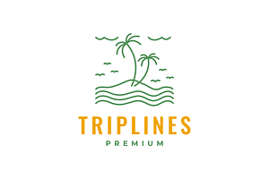 panorama view land coconut tree logo, a Design Template by devastd