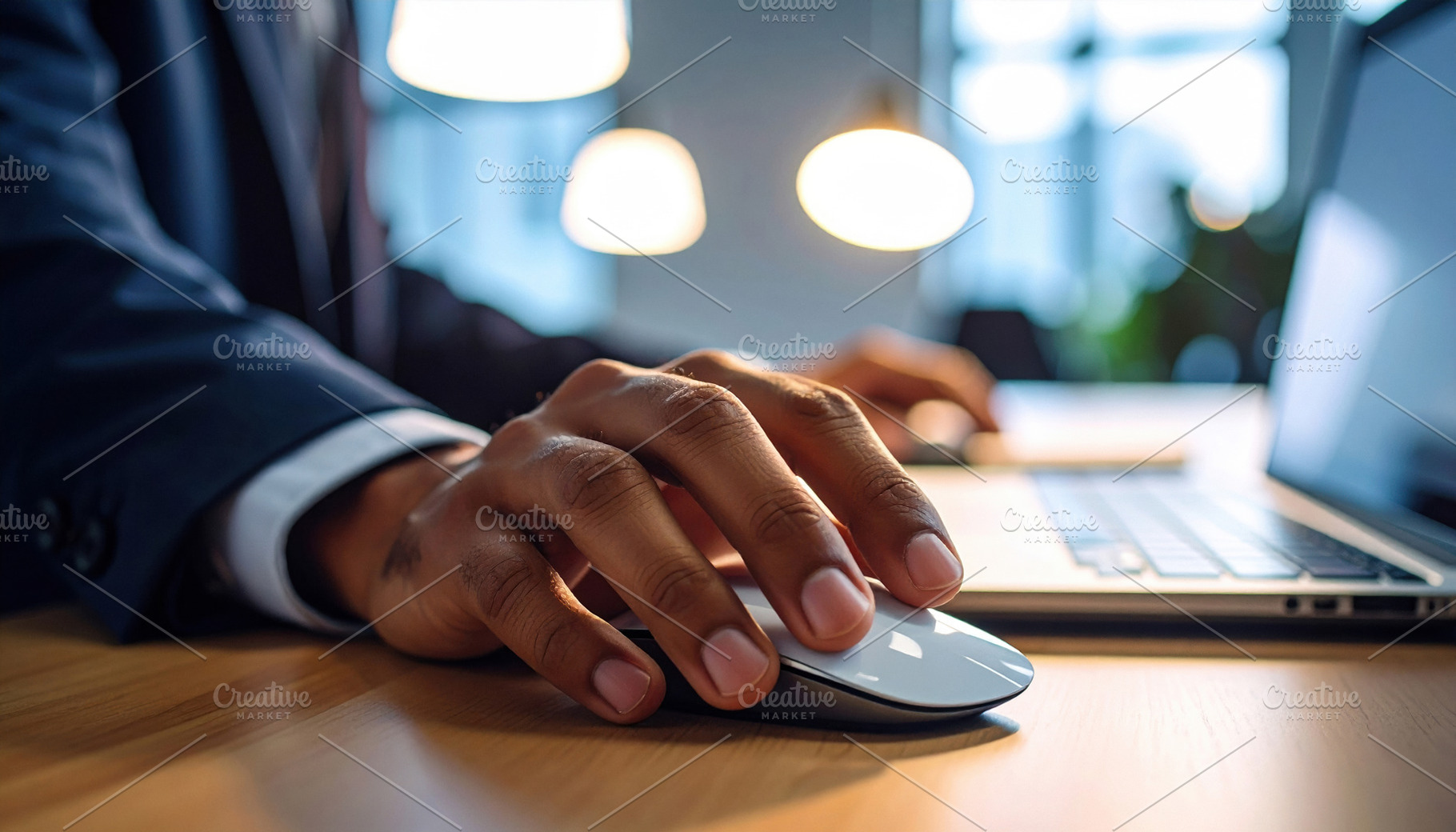 Professional Using Computer Mouse at Desk, a Business Photo by Davizro's Market