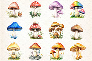Mushrooms Clipart Bundle, an Illustration by DreamCafeArt (Thumbnail 4 of 5)