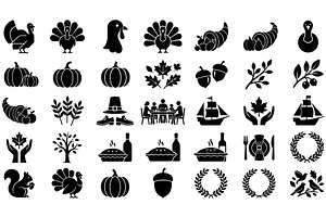 Thanksgiving Silhouette Bundle. SVG