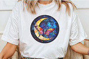 Lunar Moth and Moon Stained Glass, an Illustration by Craft Nest (Thumbnail 3 of 6)
