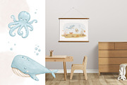 Watercolor Sea Animals Clipart, an Animal Illustration by ElenaPlatovaArt (Thumbnail 9 of 13)