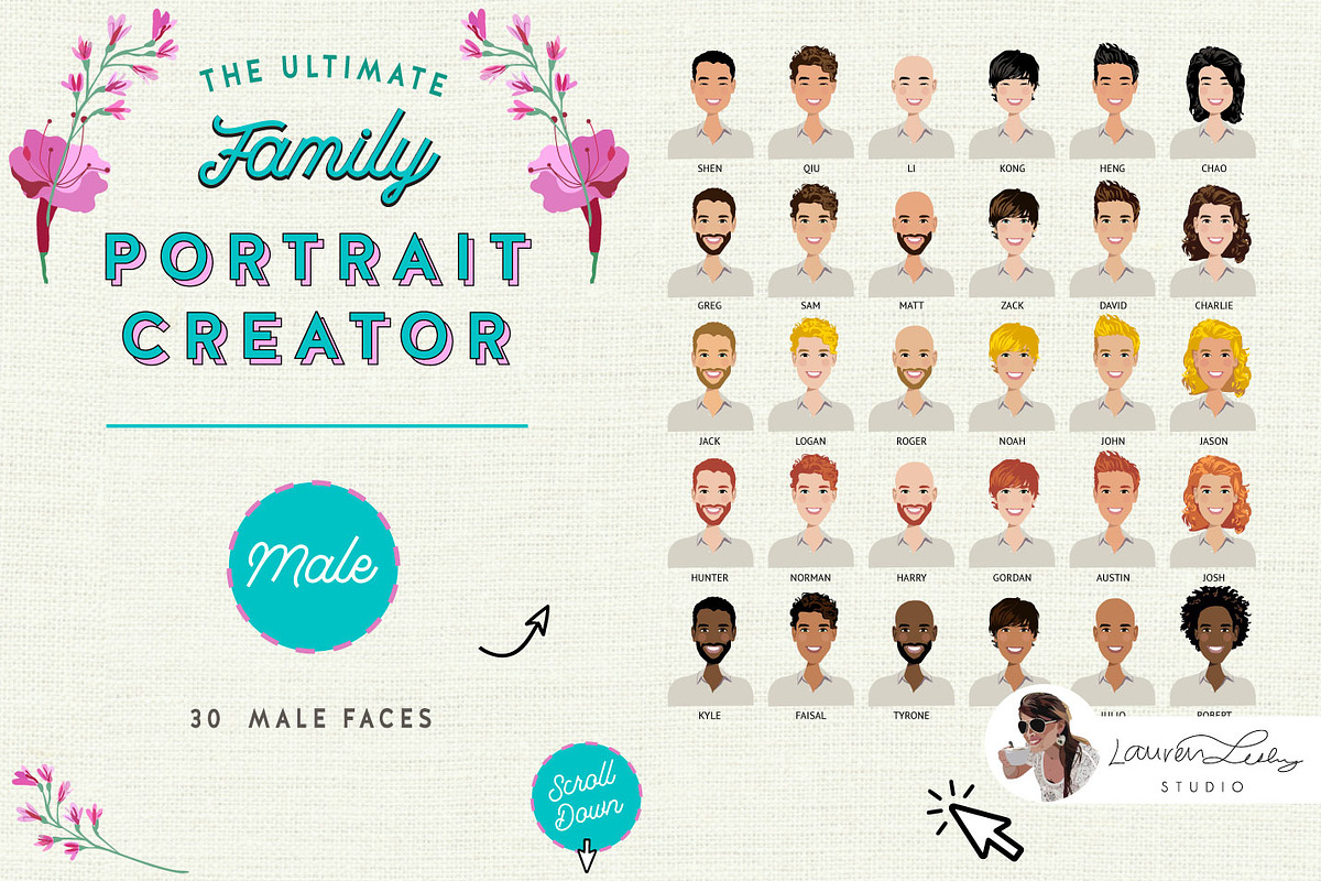 Portrait Creator Family Summer Beach, a Person Illustration by Lauren Lesley Studio (Photo 4 of 15)