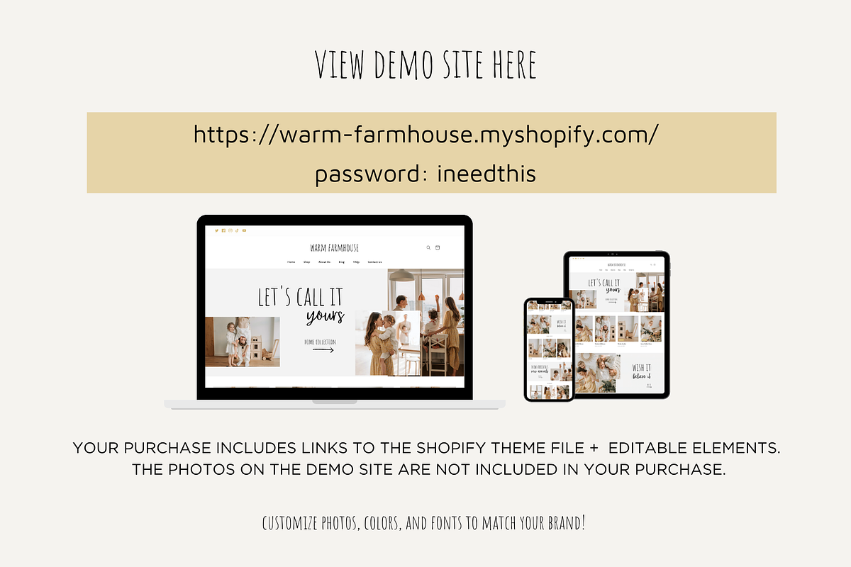 Shopify Theme | Warm Farmhouse, a Templates & Theme by Easy Website Themes (Photo 4 of 6)