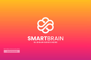Smart Brain Flat Modern Logo, a Branding & Logo Template by ivan_artnivora