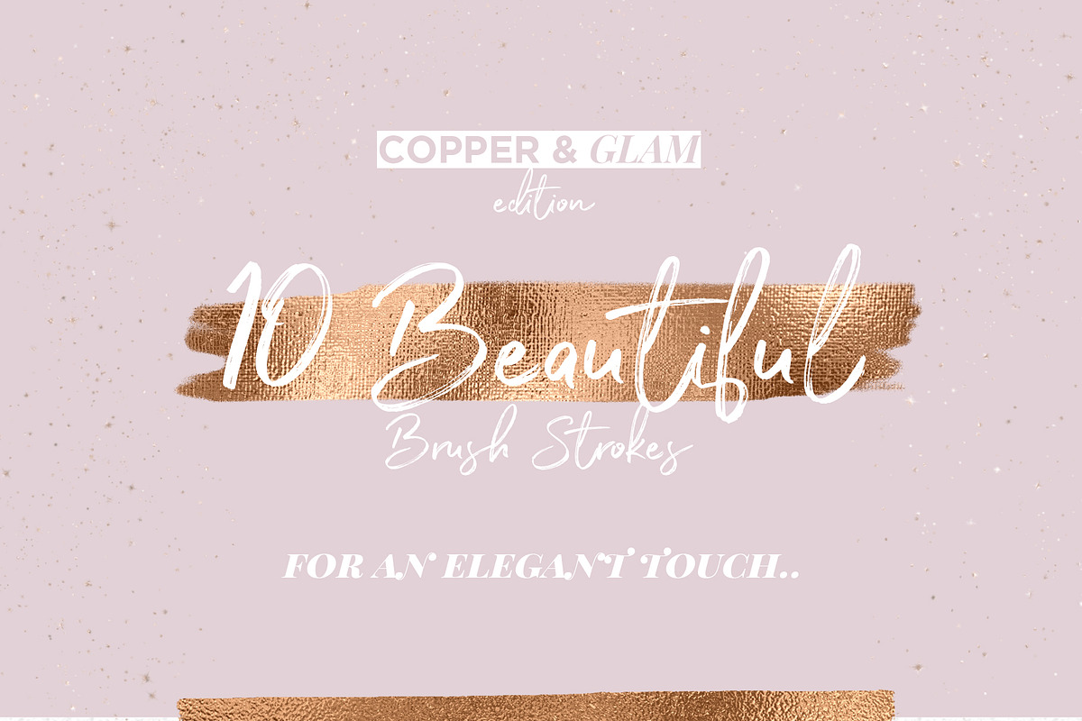 Copper & Glam Brush Strokes, an Object Graphic by Pretty Bloom Designs (Photo 2 of 2)