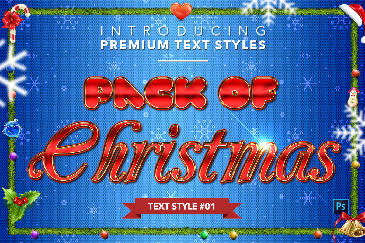 Christmas Pack #2 - Text Styles, a Layer Style Add-On by Jonas Stensgaard (Photo 2 of 23)