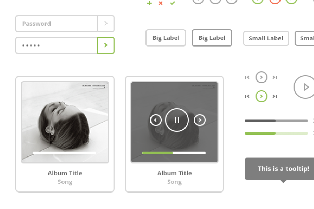 Flat Stroke UI Kit, an UI Kit Template by Ryan vs. Clark (Photo 2 of 4)